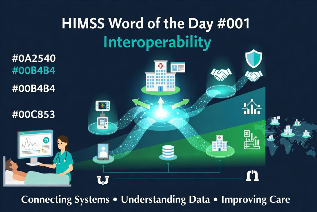Four levels of healthcare interoperability — Foundational, Structural, Semantic, and Organizational — HIMSS Word of the Day series by Eric Kristof, RN, CAHIMS.